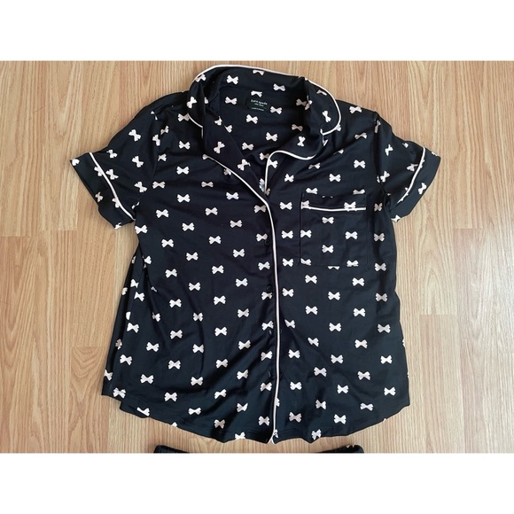 Kate Spade Black and White Logo Print Pajama Set - Picture 3 of 4